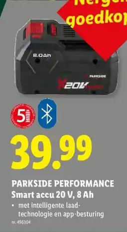 Lidl Parkside Performance Smart Accu 20 V, 8 Ah aanbieding