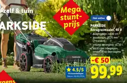 Lidl Parkside Accugrasmaaier, 40 V aanbieding