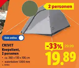 Lidl Crivit Koepeltent, 2 personen aanbieding