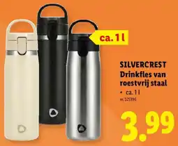 Lidl Silvercrest Drinkfles van Roestvrij Staal aanbieding