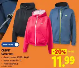 Lidl Crivit Sweatvest aanbieding