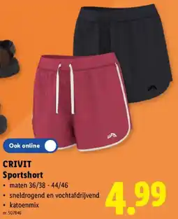 Lidl Crivit Sportshort aanbieding