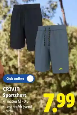 Lidl Crivit Sportshort aanbieding