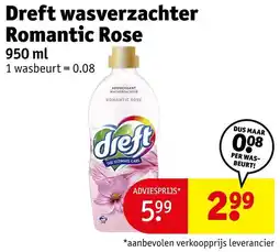Kruidvat Dreft wasverzachter Romantic Rose aanbieding