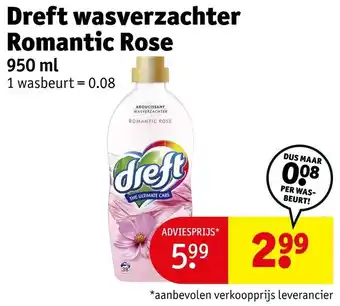 Kruidvat Dreft wasverzachter Romantic Rose aanbieding