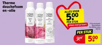 Kruidvat Therme Douchefoam en Olie aanbieding