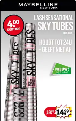 Kruidvat Maybelline New York Lash Sensational Sky Tubes mascara aanbieding