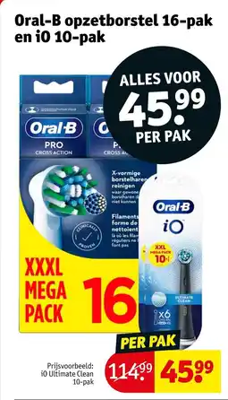 Kruidvat Oral-B opzetborstel 16-pak en i0 10-pak aanbieding