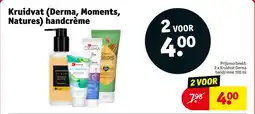 Kruidvat Kruidvat Derma, Moments, Natures handcrème aanbieding