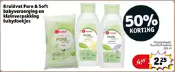 Kruidvat Kruidvat Pure & Soft babyverzorging en kleinverpakking babydoekjes aanbieding