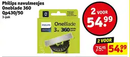 Kruidvat Philips navulmesjes Oneblade 360 Qp430/50 aanbieding