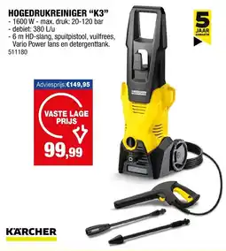 Hubo Karcher Hogedrukreiniger K3 aanbieding