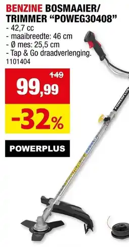 Hubo BENZINE BOSMAAIER/ TRIMMER POWEG30408 aanbieding