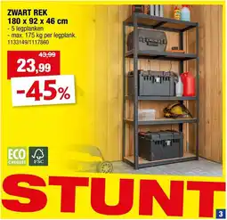 Hubo Zwart rek aanbieding