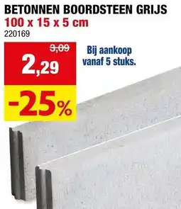 Hubo Betonnen Boordsteen Grijs aanbieding