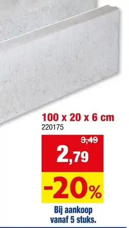 Hubo Betonnen Boordsteen Grijs aanbieding
