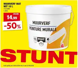 Hubo Muurverf Mat Wit 10 L aanbieding