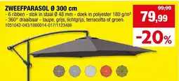 Hubo Zweefparasol aanbieding