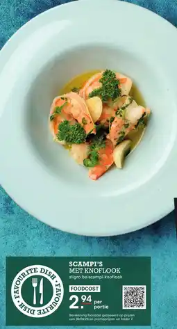 Sligro Scampi's met knoflook aanbieding