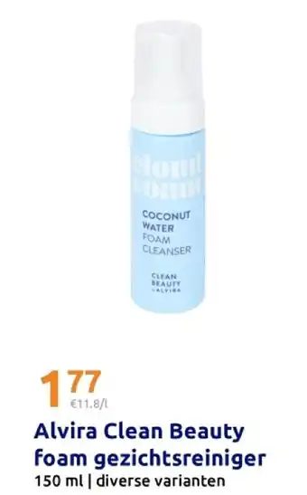 Action Alvira Clean Beauty foam gezichtsreiniger aanbieding