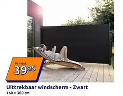 Action Uittrekbaar windscherm Zwart aanbieding
