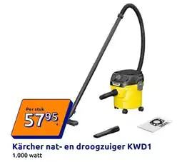 Action Kärcher nat en droogzuiger KWD1 aanbieding
