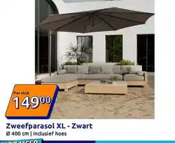 Action Zweefparasol XL Zwart aanbieding