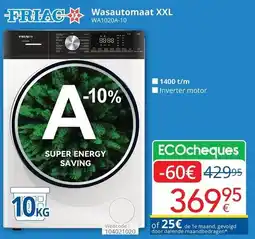 Eldi Friac Wasautomaat XXL WA1020A-10 aanbieding