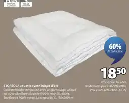 Jysk STORSOLA couette synthétique d'été aanbieding
