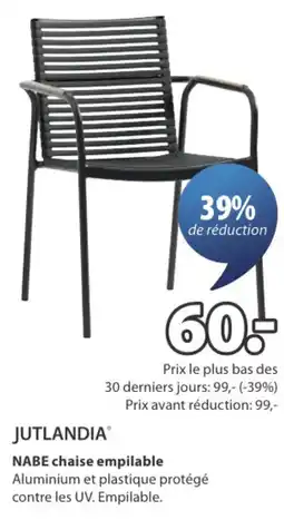Jysk Jutlandia NABE chaise empilable aanbieding