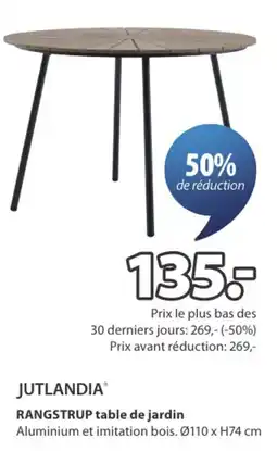 Jysk Jutlandia rangstrup table de jardin aanbieding