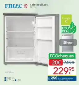 Eldi Friac Tafelkoelkast CO1732 aanbieding