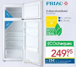 Eldi Friac 2-deurskoelkast KK2530/2D aanbieding