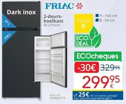 Eldi Friac 2-deurskoelkast KK 2719-2D aanbieding