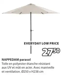 Jysk Nappedam parasol aanbieding