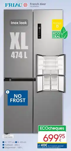 Eldi FRIAC French door FRD8300IX aanbieding
