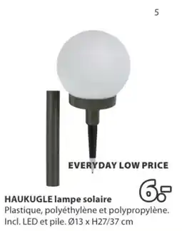 Jysk HAUKUGLE lampe solaire aanbieding