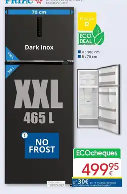 Eldi Friac 2-deurskoelkast KK4003/2DIXNF aanbieding