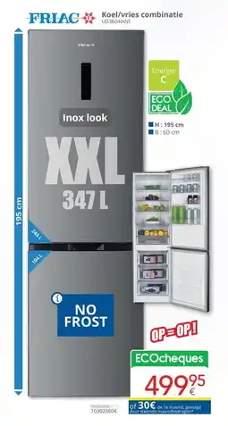 Eldi Friac koel/vries combinatie UD36041XNF aanbieding