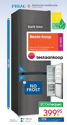 Eldi Friac Koel/vries combinatie UD3412DIXNF aanbieding