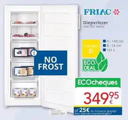 Eldi Friac Diepvriezer VDV7301 WHNF aanbieding