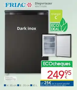 Eldi Friac diepvriezer VDV1715DIX aanbieding