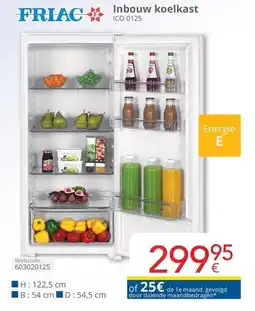 Eldi Friac inbouw koelkast ICO 0125 aanbieding