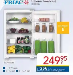 Eldi Friac inbouw koelkast ICO 0085 aanbieding
