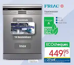Eldi Friac Vaatwasser VW50201X-L aanbieding