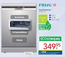 Eldi Friac Vaatwasser VW20211X aanbieding