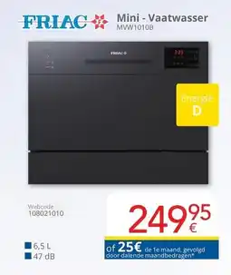 Eldi Friac mini - vaatwasser MVW1010B aanbieding