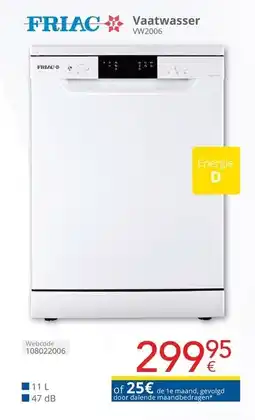Eldi Friac Vaatwasser VW2006 aanbieding