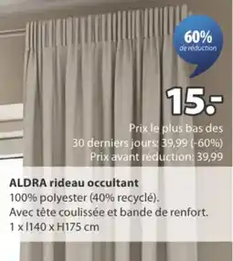 Jysk ALDRA rideau occultant aanbieding