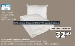 Jysk ALTA couette en plumes de canard aanbieding